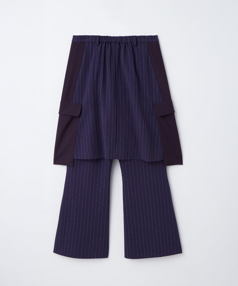 ストライプラップスカート&フレアパンツ