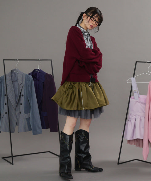 2WAYボリュームレイヤーチュニックベスト