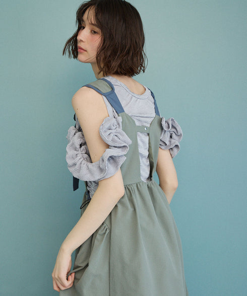 バックルショルダームードワンピース