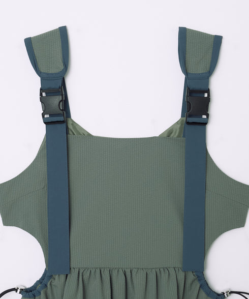 バックルショルダームードワンピース