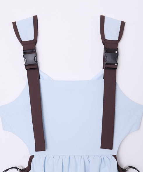 バックルショルダームードワンピース