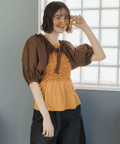 ドライタッチエアリーパフスリーブ