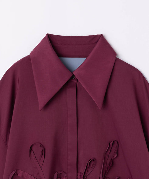 グロッシービッグカラーバイカラーシャツ