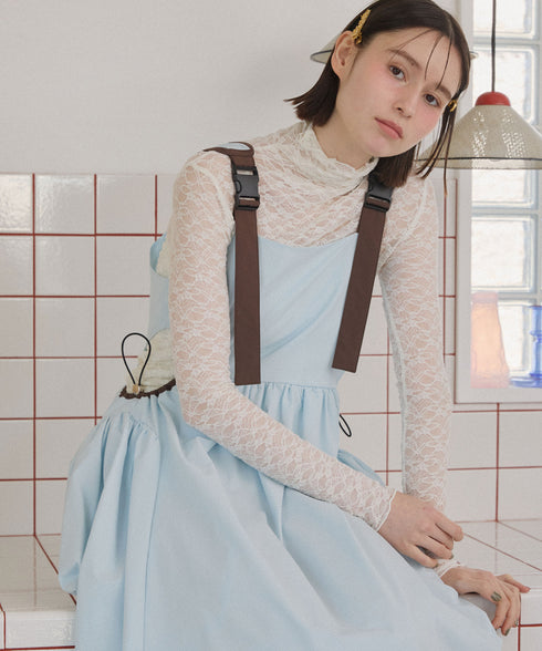 バックルショルダームードワンピース