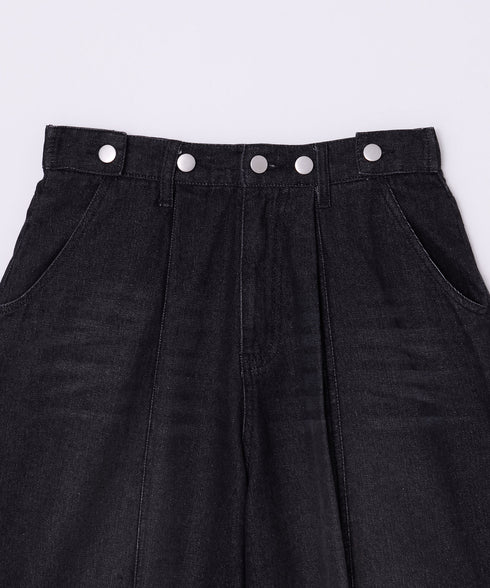 サイドジップボーイフレンドハーフデニムパンツ