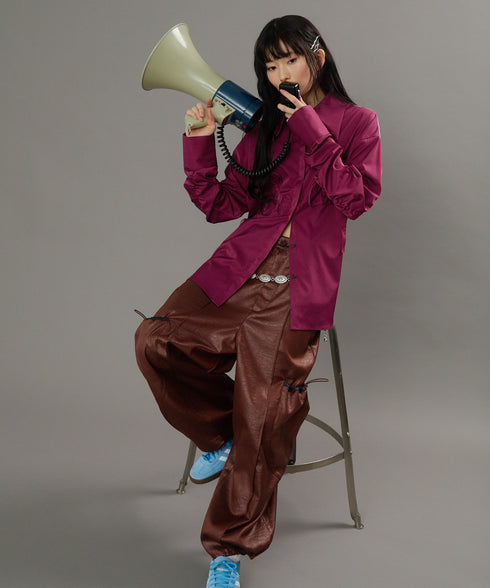 グロッシービッグカラーバイカラーシャツ