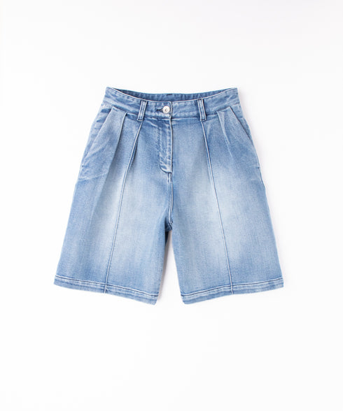 コンフォータブルデニム ツータック ハーフパンツ