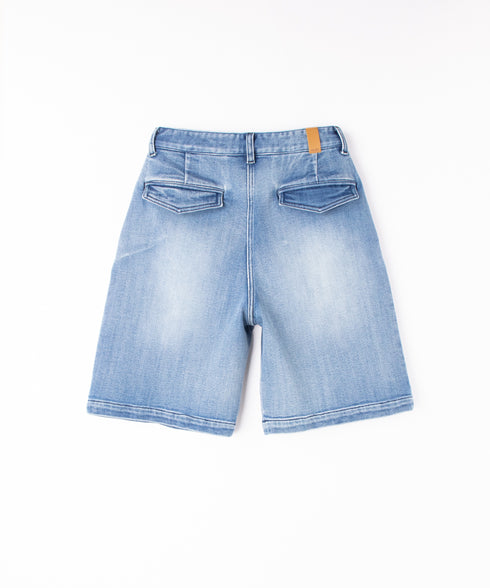 コンフォータブルデニム ツータック ハーフパンツ