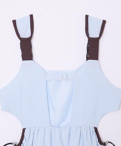 バックルショルダームードワンピース