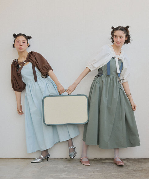 バックルショルダームードワンピース