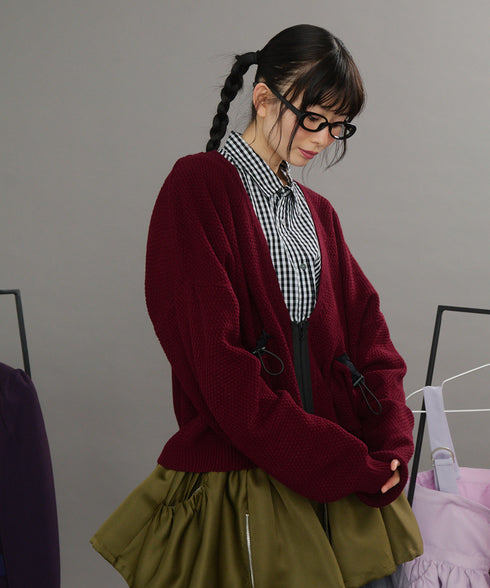 リラックスドローコードジップカーディガン