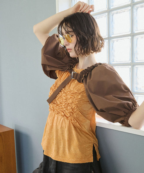 ドライタッチエアリーパフスリーブ