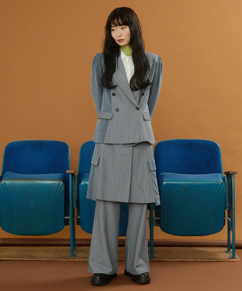 ストライプラップスカート&フレアパンツ