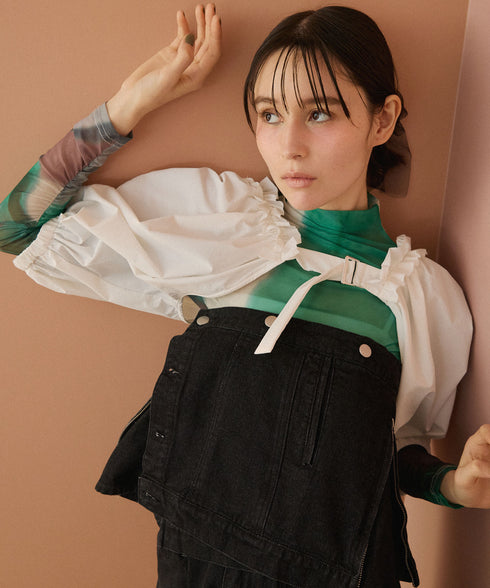 ドライタッチエアリーパフスリーブ