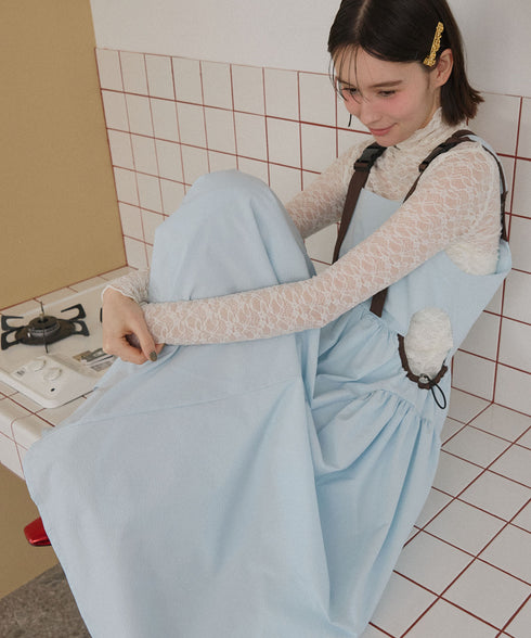 バックルショルダームードワンピース