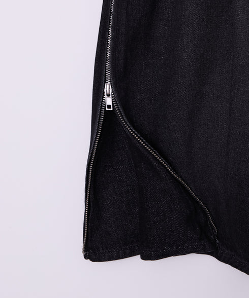 サイドジップボーイフレンドハーフデニムパンツ