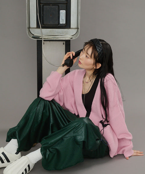 リラックスドローコードジップカーディガン