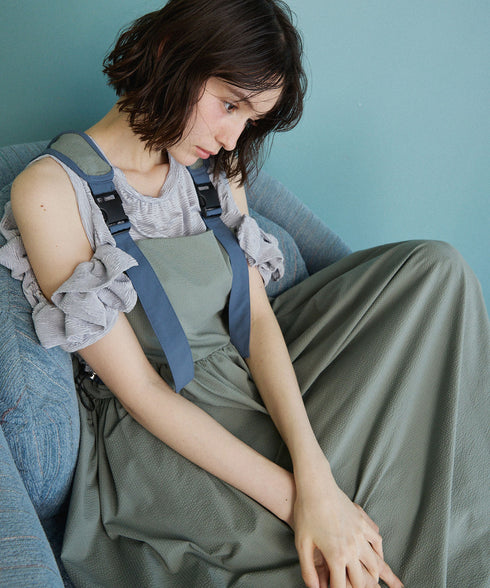 バックルショルダームードワンピース