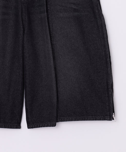 サイドジップボーイフレンドハーフデニムパンツ