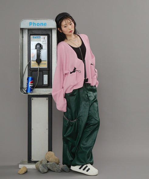 リラックスドローコードジップカーディガン