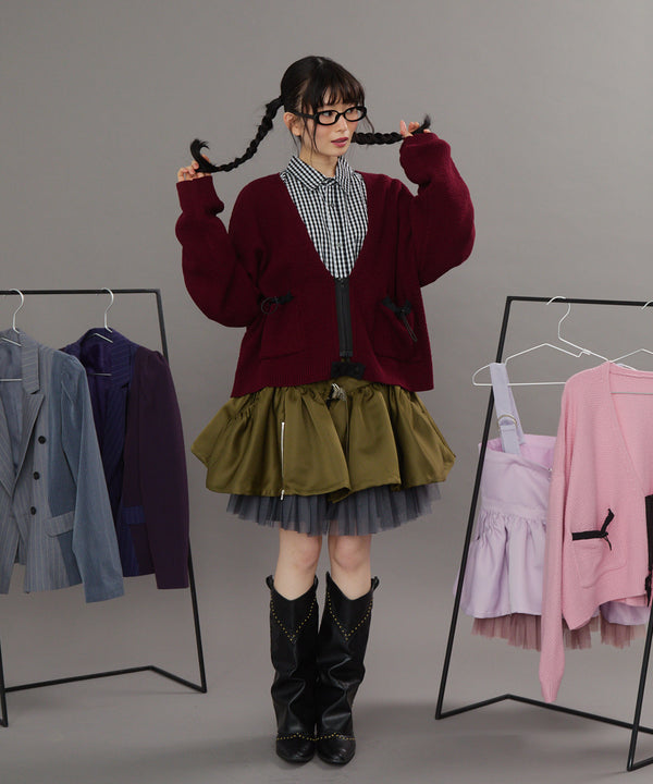 リラックスドローコードジップカーディガン