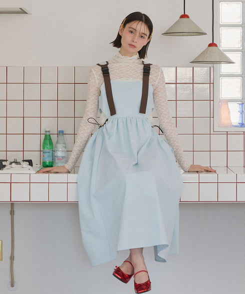 バックルショルダームードワンピース