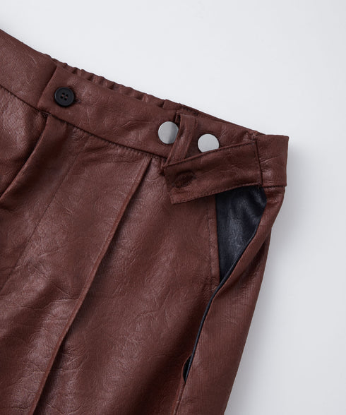 レザーライクアウトポケットカーゴパンツ