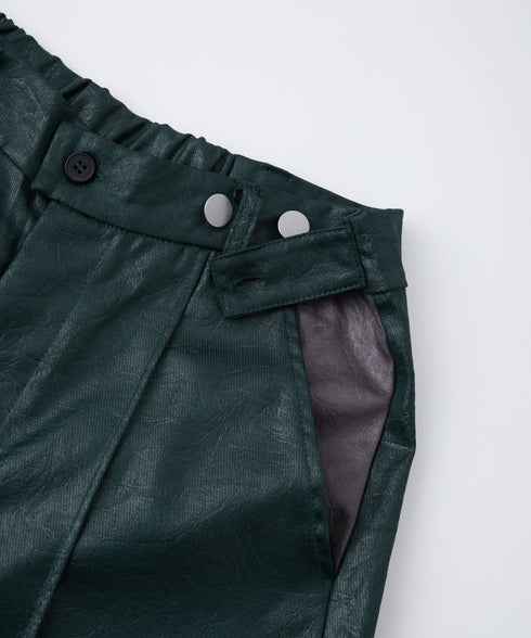 レザーライクアウトポケットカーゴパンツ