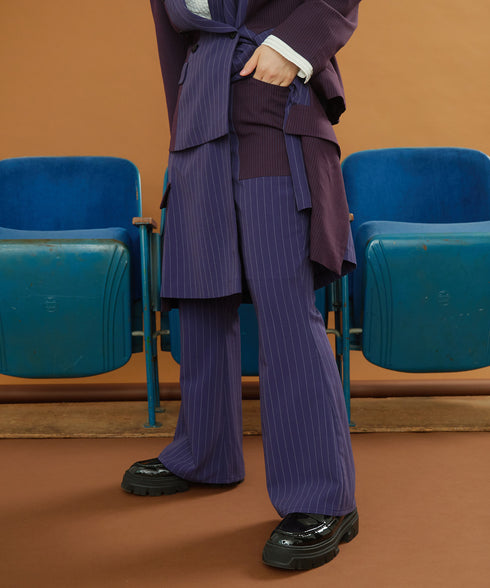 ストライプラップスカート&フレアパンツ