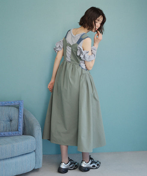 バックルショルダームードワンピース