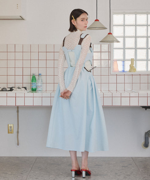 バックルショルダームードワンピース