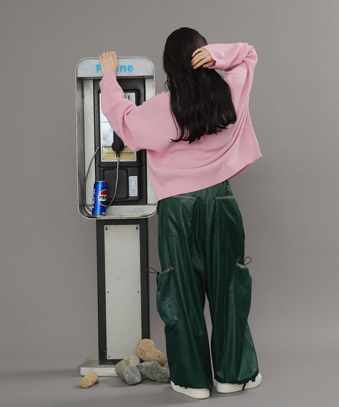 レザーライクアウトポケットカーゴパンツ