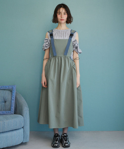 バックルショルダームードワンピース
