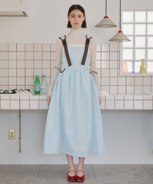 バックルショルダームードワンピース