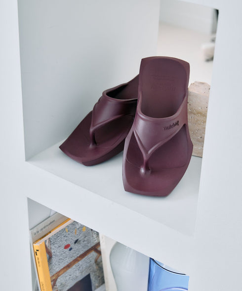 SQUARE X FLIP FLOP(バーガンディー)