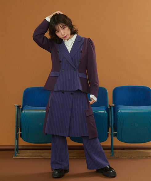 ストライプラップスカート&フレアパンツ