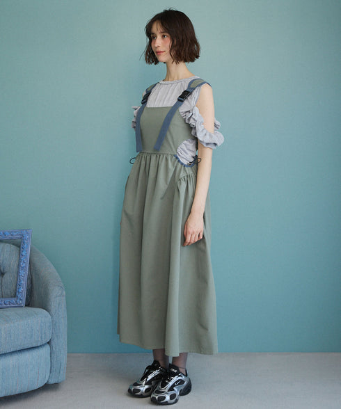 バックルショルダームードワンピース