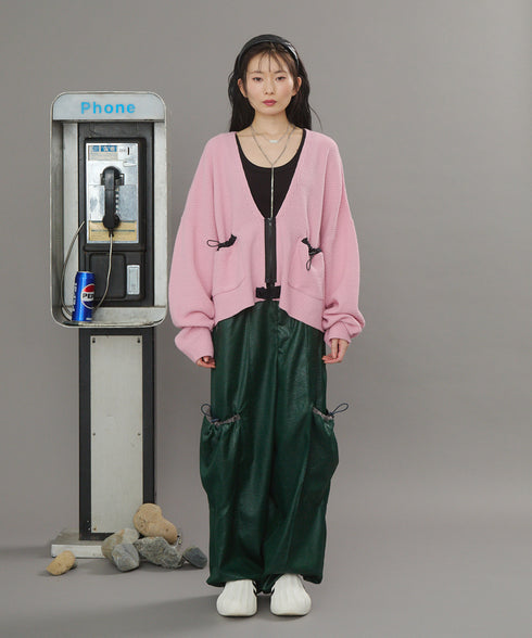 リラックスドローコードジップカーディガン