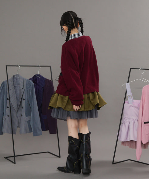 リラックスドローコードジップカーディガン