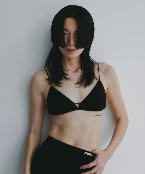 knit triangle bra