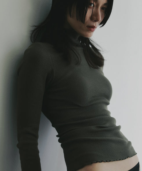 PALM CUP RIB TURTLE NECK