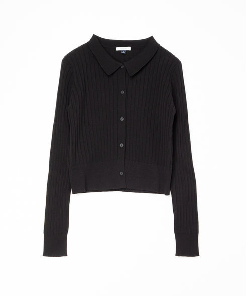 ワイドリブ ニット カーディガン