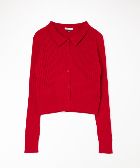 ワイドリブ ニット カーディガン