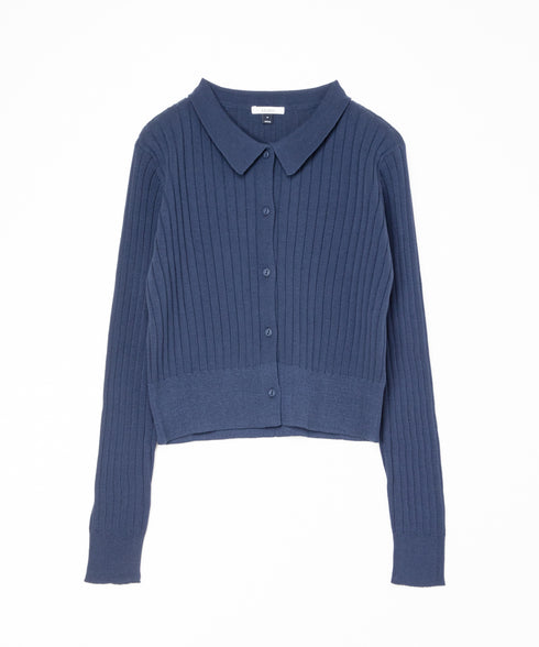 ワイドリブ ニット カーディガン