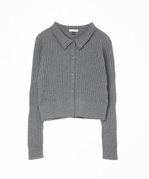 ワイドリブ ニット カーディガン