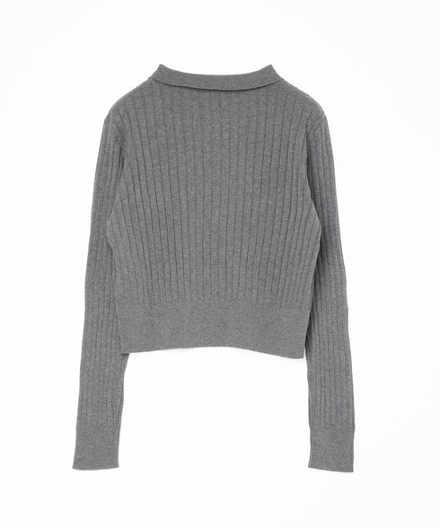 ワイドリブ ニット カーディガン