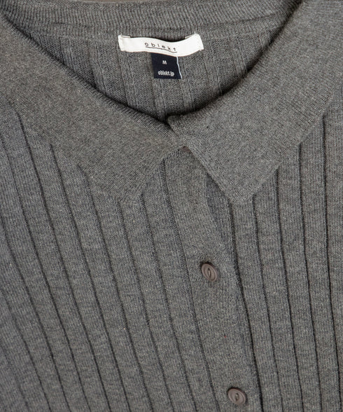 ワイドリブ ニット カーディガン