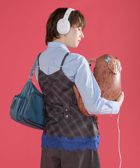 チェック×レースマルチウェイビスチェセット