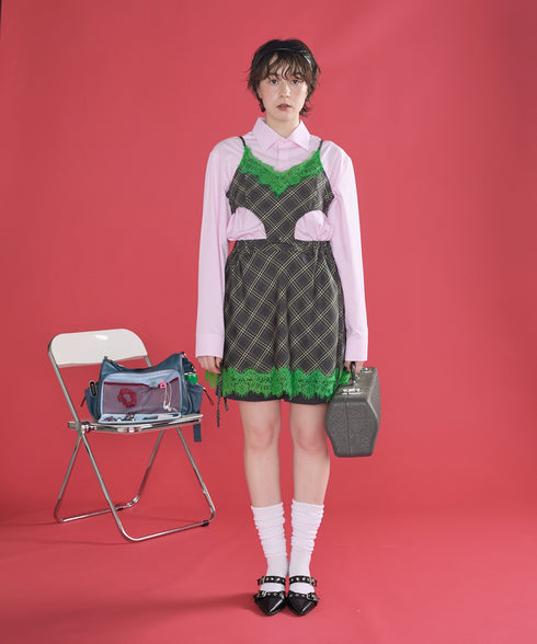 チェック×レースマルチウェイビスチェセット