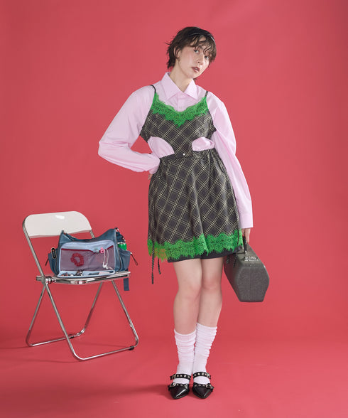チェック×レースマルチウェイビスチェセット